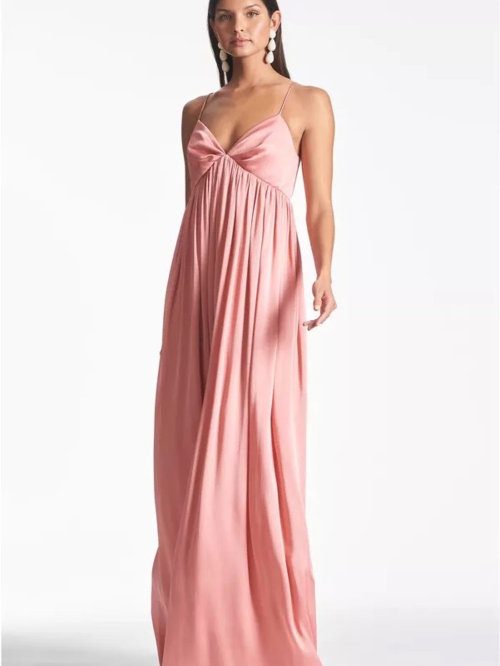 Sachin + Babi “Jessica” Gown in Rouge Satin Twist-Bust Maxi Dress Size 8 NWT